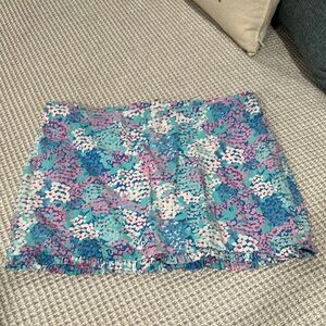 Lilly Pulitzer Blue and Pink Floral Mini Skirt